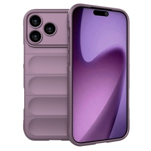 Husa pentru iPhone 17 Pro, SKYDDAR INNOVATION, Magic Shield, din Silicon Mat, set cu sticker, Mov