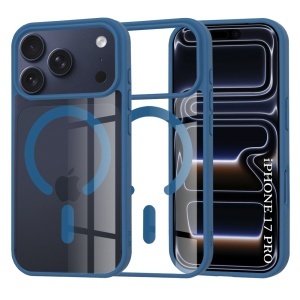Husa pentru iPhone 17 Pro, SKYDDAR INNOVATION, MagSafe Pro din silicon, set cu sticker, Albastru