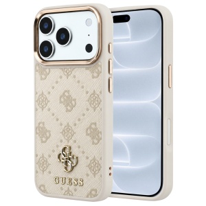 Husa pentru iPhone 18 Pro / iPhone 17 Pro - Guess Peony 4G Small Logo MagSafe - Beige