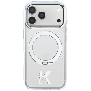 Husa pentru iPhone 18 Pro / iPhone 17 Pro - Karl Lagerfeld Hardcase IML Ring Stand MagSafe Kameo Metal (KLHMP18L6HRSMKMH) - Transparent
