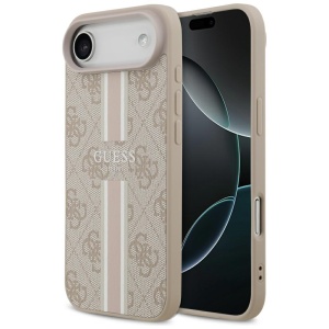 Husa pentru iPhone Air, Guess Printed Stripes MagSafe, Roz