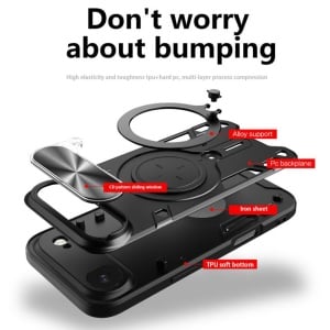 Husa pentru iPhone Air, SKYDDAR INNOVATION, CamGuard Pro, Inel Magnetic, Protectie Camera, set cu sticker, Negru - Img 2