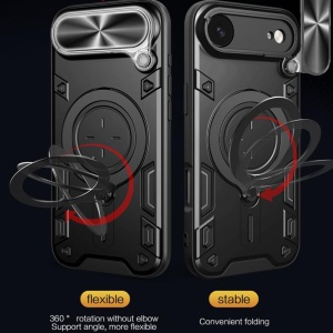 Husa pentru iPhone Air, SKYDDAR INNOVATION, CamGuard Pro, Inel Magnetic, Protectie Camera, set cu sticker, Albastru - Img 4