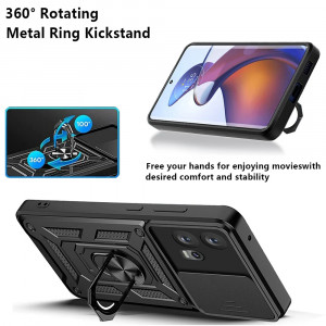 Husa pentru Motorola Edge 30 Fusion cu inel magnetic si protectie camera Skyddar CamShield - Negru - Img 4