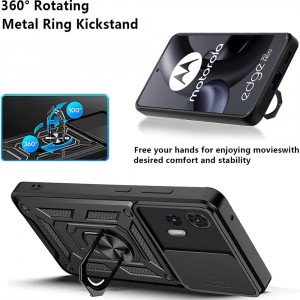 Husa pentru Motorola Edge 30 Neo cu inel magnetic si protectie camera Skyddar CamShield - Negru - Img 6