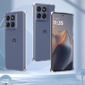 Husa pentru Motorola Edge 60 Fusion, SKYDDAR INNOVATION, Shockproof Clear Silicone, Slim Silicon, Transparenta, set cu sticker - Img 5
