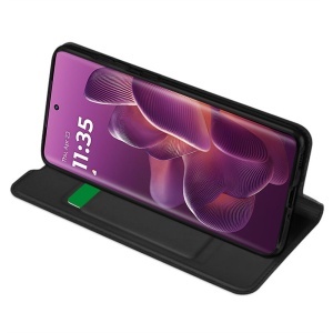 Husa pentru Motorola Edge 60 Pro, SKYDDAR INNOVATION, Magskin Book, tip Carte cu Portofel Interior, set cu sticker, Negru - Img 6