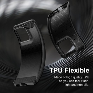 Husa pentru Motorola Edge 70 Fusion din Silicon Slim, cu textura Fibra Carbon, set cu sticker, Carbon Silicone, Negru - Img 5