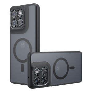 Husa pentru Motorola Edge 70 Fusion MagSafe, Antisoc, Finisaje Premium, PureFrost, set cu sticker, Negru frost