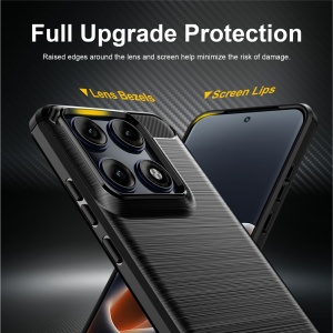Husa pentru Motorola Edge 70 Pro din Silicon Slim, cu textura Fibra Carbon, set cu sticker, Carbon Silicone, Negru - Img 3