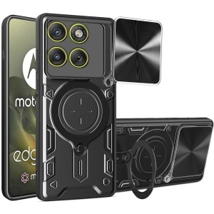Husa pentru Motorola Edge 70, SKYDDAR INNOVATION, CamGuard Pro, Inel Magnetic, Protectie Camera, set cu sticker, Negru