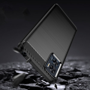 Husa pentru Motorola Moto E22 / E22i din Carbon Silicon Skyddar, Anti-Amprente - Negru - Img 3