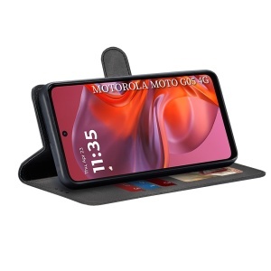 Husa pentru Motorola Moto G05 / Moto E15, SKYDDAR INNOVATION, Diary Book, tip carte cu Portofel Interior, Antisoc, set cu sticker, Negru - Img 5