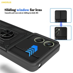 Husa pentru Motorola Moto G06, SKYDDAR INNOVATION, CamShield, Inel magnetic, set cu sticker, Albastru - Img 5