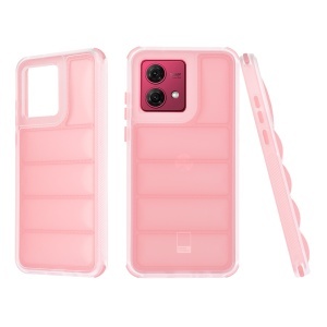 Husa pentru Motorola Moto G84, anti soc, margini ridicate, design modern, set cu sticker, wave shield, Roz