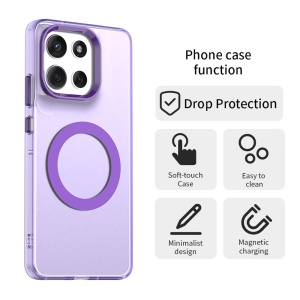 Husa pentru Motorola Moto G86, MagSafe, Antisoc, set cu sticker, CandyCase, Mov - Img 3