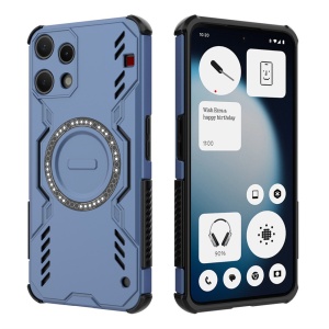Husa pentru Nothing Phone (3a) Lite, SKYDDAR INOVATION, ArmorMag, Magsafe, set cu sticker, Albastru - Img 2