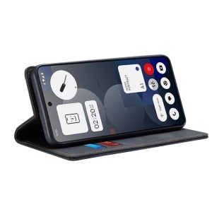 Husa pentru Nothing Phone (3a) Pro, SKYDDAR INNOVATION, Soft Wallet, tip Carte, din piele Eco Premium cu Portofel Interior, Negru, set cu sticker - Img 2