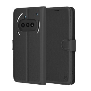 Husa pentru Nothing Phone (3a), SKYDDAR INNOVATION, Leather Wallet, tip Carte cu Portofel Interior, Finisaje Premium, set cu sticker, Negru
