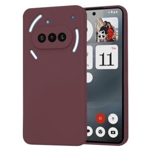 Husa pentru Nothing Phone (3a), SKYDDAR INNOVATION, SoftElegance din Silicon Catifelat, set cu sticker, Bordo