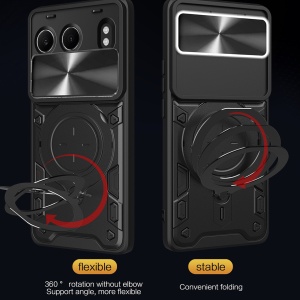 Husa pentru OnePlus Nord 4, cu inel magnetic si suport ajustabil, protectie completa camera, SKDR SafeCover - Roz auriu - Img 7