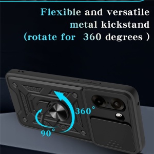 Husa pentru OnePlus Nord CE5, SKYDDAR INNOVATION, CamShield, Inel magnetic, set cu sticker, Negru - Img 5