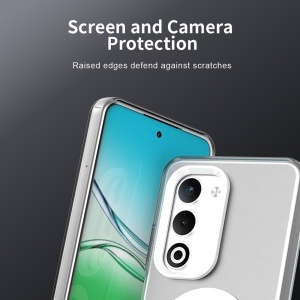 Husa pentru Oppo A5 4G, MagSafe, Antisoc, set cu sticker, CandyCase, Alb - Img 2