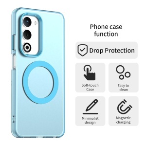 Husa pentru Oppo A5 4G, MagSafe, Antisoc, set cu sticker, CandyCase, Albastru - Img 2