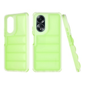 Husa pentru Oppo A58 4G, anti soc, margini ridicate, design modern, set cu sticker, wave shield, Verde