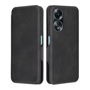 Husa pentru Oppo A58 4G, SKYDDAR INNOVATION, Safe Wallet tip carte din Piele Ecologica, Suport Carduri, Inchidere Magnetica, Negru, set cu sticker  - Img 1