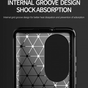 Husa pentru Oppo A58 5G / A78 5G din silicon, Slim, cu textura Fibra Carbon - Negru - Img 2
