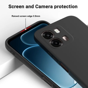 Husa pentru Oppo A6 4G din Silicon Catifelat, Antisoc, set cu sticker, SoftElegance, Bleumarin - Img 4
