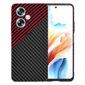 Husa pentru Oppo A79 5G / OnePlus Nord N30 SE, SKYDDAR INNOVATION, textura carbon, Carbonite FiberShell, set cu sticker, Rosu inchis,