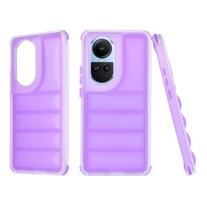 Husa pentru Oppo Reno10 / Reno10 Pro, anti soc, margini ridicate, design modern, set cu sticker, wave shield, Mov