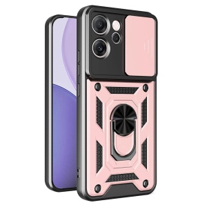 Husa pentru Oppo Reno14 FS 5G / Reno14 F, SKYDDAR INNOVATION, CamShield, Inel magnetic, set cu sticker, Roz