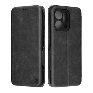 Husa pentru Oppo Reno14, SKYDDAR INNOVATION, Safe Wallet tip carte din Piele Ecologica, Suport Carduri, Inchidere Magnetica, set cu sticker, Negru - Img 6