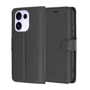 Husa pentru Oppo Reno16 tip Carte, cu Portofel Interior, Finisaje Premium, set cu sticker, Leather Folio, Negru