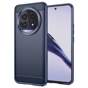 Husa pentru Realme 13 Pro / 13 Pro+, SKYDDAR INNOVATION, Carbon Silicone, din Silicon Slim, cu textura Fibra Carbon, set cu sticker, Albastru