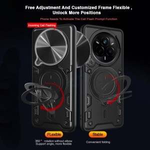 Husa pentru Realme 14 Pro, SKYDDAR INNOVATION, SafeCover cu Inel Magnetic, Protectie Camera, set cu sticker, Negru - Img 5