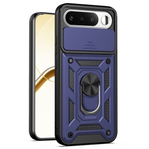 Husa pentru Realme 16 5G, protectie camere, Inel magnetic, set cu sticker, CamShield, Albastru