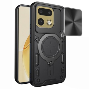 Husa pentru Realme 16 Pro+, Inel Magnetic, Protectie Camera, set cu sticker, CamGuard Pro, Negru