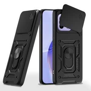 Husa pentru Realme 16 Pro, protectie camere, Inel magnetic, set cu sticker, CamShield, Negru