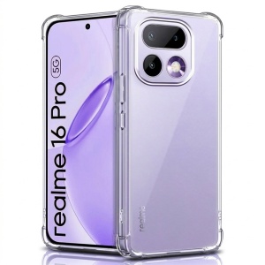 Husa pentru Realme 16 Pro, SKYDDAR INNOVATION, Shockproof Clear Silicone, Silicon Slim, set cu sticker, Transparenta