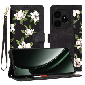 Husa pentru Realme GT 6 / GT 6T, SKYDDAR INNOVATION, Flipcraft din Piele Ecologică, Stand Integrat, Buzunare pentru Carduri, set cu sticker, Negru