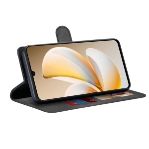 Husa pentru Realme Note 70T, SKYDDAR INNOVATION, Diary Book, tip carte cu Portofel Interior, Antisoc, set cu sticker, Negru - Img 4