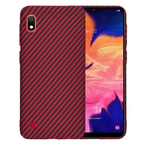 Husa pentru Samsung Galaxy A10, Finisaj Premium cu Textura de Carbon, Design Elegant, SKDR CarbonFlex - Rosu