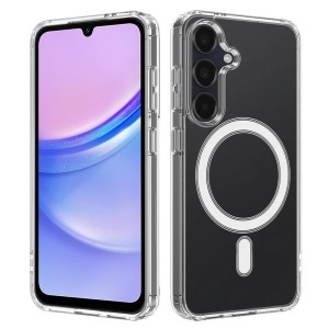 Husa pentru Samsung Galaxy A15 4G, SKYDDAR INNOVATION, MagSafe Pro din silicon, set cu sticker, Transparenta