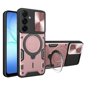 Husa pentru Samsung Galaxy A17 5G, SKYDDAR INNOVATION, CamGuard Pro, Inel Magnetic, Protectie Camera, set cu sticker, Roz auriu