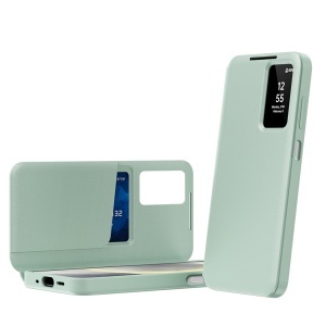 Husa pentru Samsung Galaxy A17 5G tip carte, Skyddar, cu portofel si SmartView, Premium, set cu sticker, Verde - Img 3