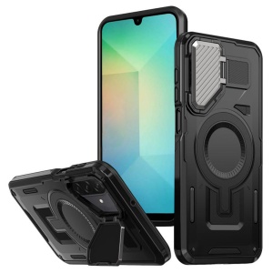 Husa pentru Samsung Galaxy A26 5G, SKYDDAR INNOVATION, CamVault MagSafe cu Protectie Camera, set cu sticker, Negru